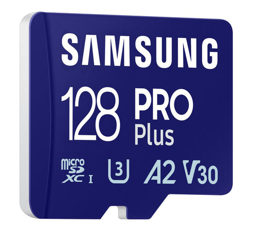 Minnekort microSDXC Samsung PRO Plus, 128GB, Klasse 10 / UHS-1 U3, med Kortleser MB-MD128SB/WW