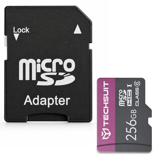 microSDXC-minnekort Techsuit THCM27, 256Gb, Klasse 6, med adapter