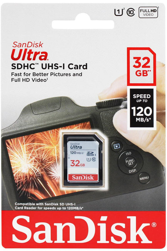 SDHC-minnekort SanDisk Ultra, 32GB, Klasse 10 / UHS-1 U1 SDSDUN4-032G-GN6IN