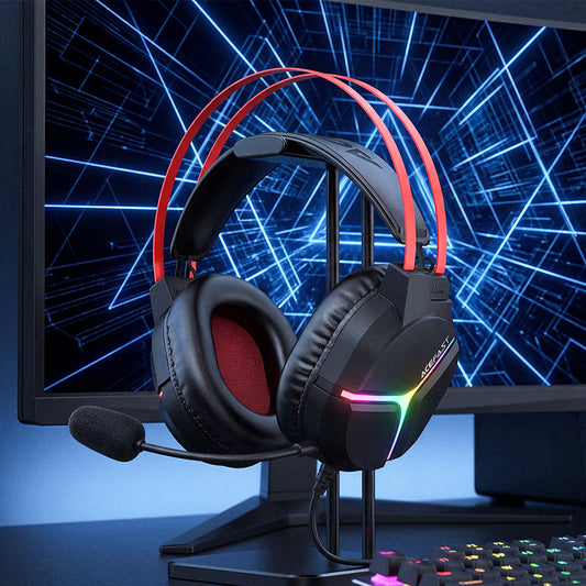 Gamingheadset 3,5 mm Acefast H16, RGB, 2 m, Svart