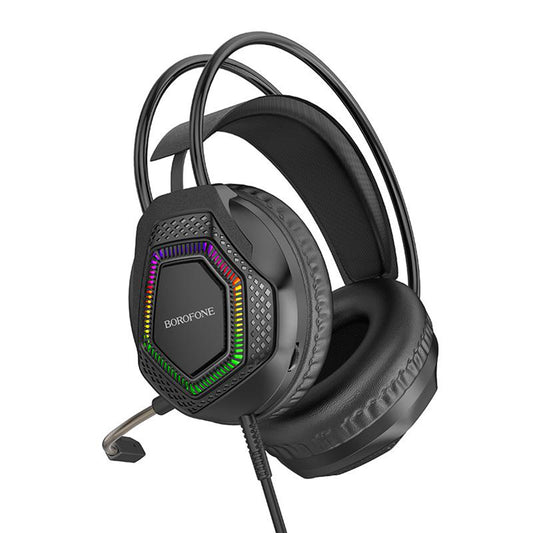 Gamingheadset 3,5 mm Borofone BO105 Thunder, RGB, 2m, Svart