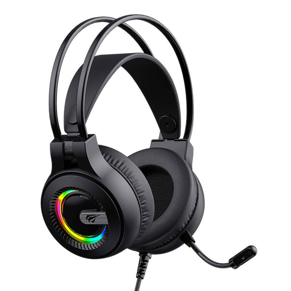 Gaminghodetelefoner 3.5mm HAVIT H2040d, RGB, 2.1m, Svarte