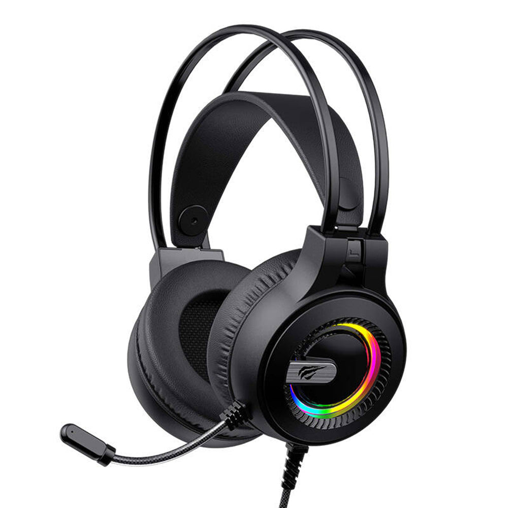 Gaminghodetelefoner 3.5mm HAVIT H2040d, RGB, 2.1m, Svarte