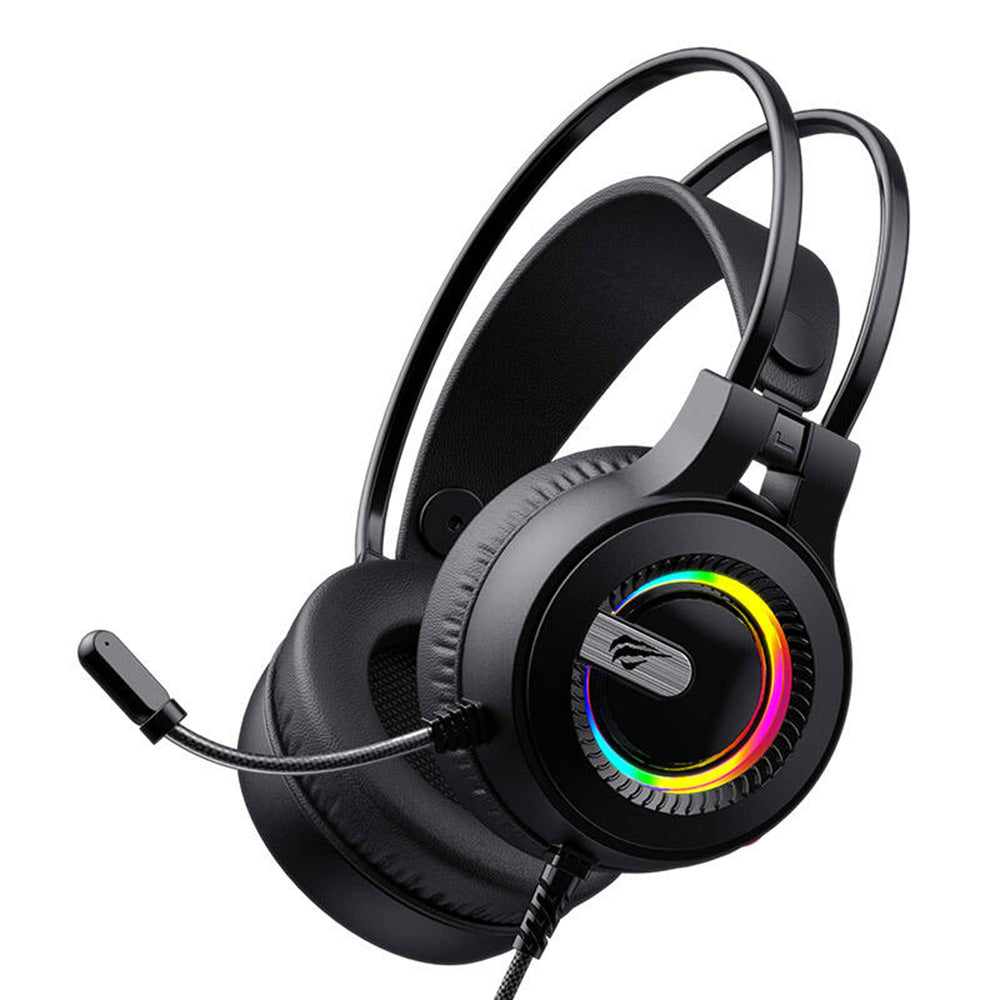 Gaminghodetelefoner 3.5mm HAVIT H2040d, RGB, 2.1m, Svarte