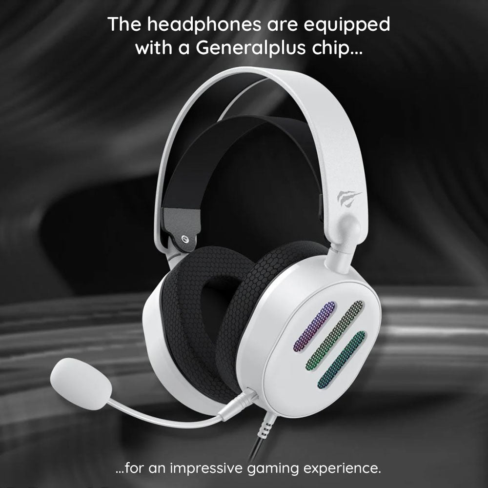Gaminghodetelefoner USB HAVIT H2038U, RGB, 2m, Svarte