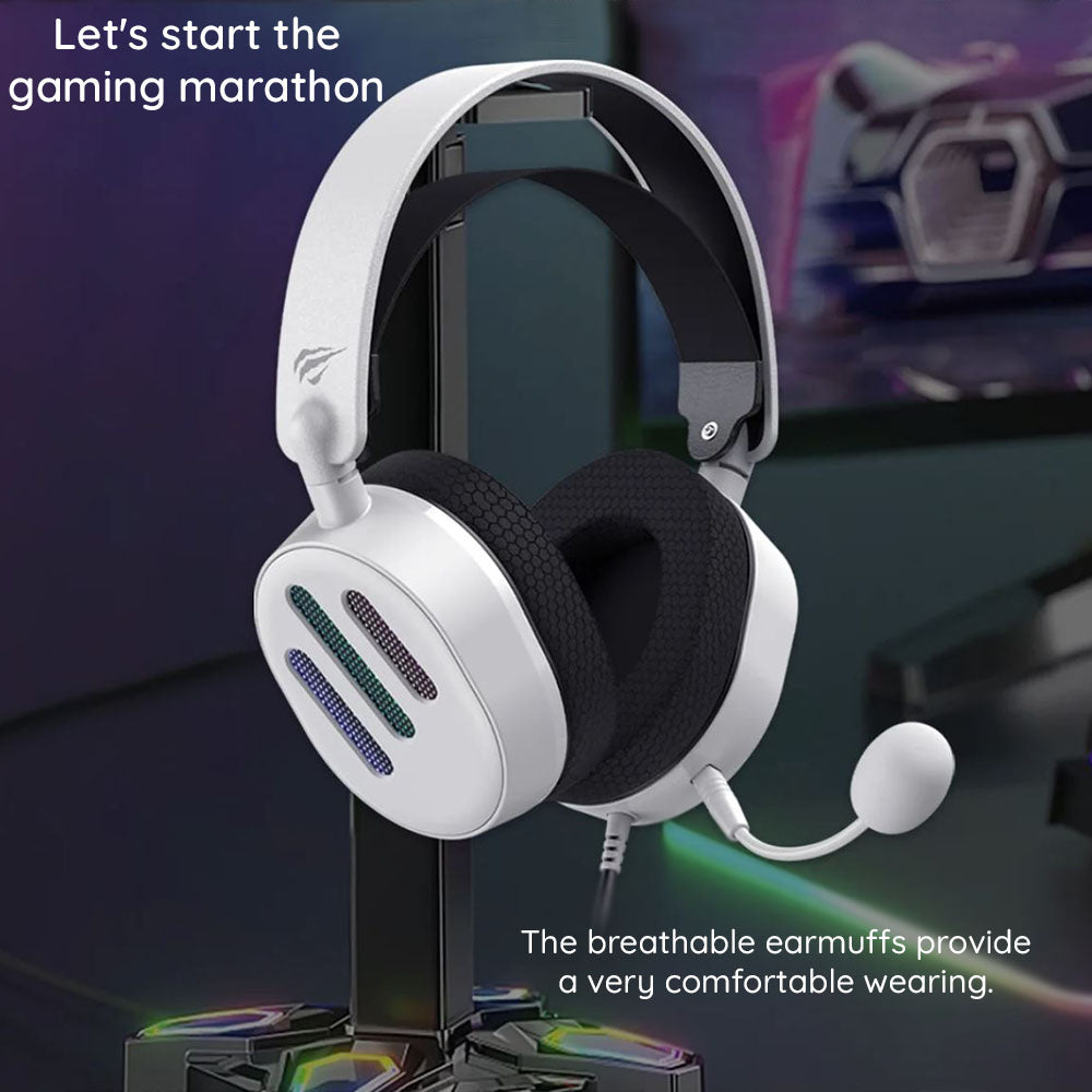 Gaminghodetelefoner USB HAVIT H2038U, RGB, 2m, Svarte