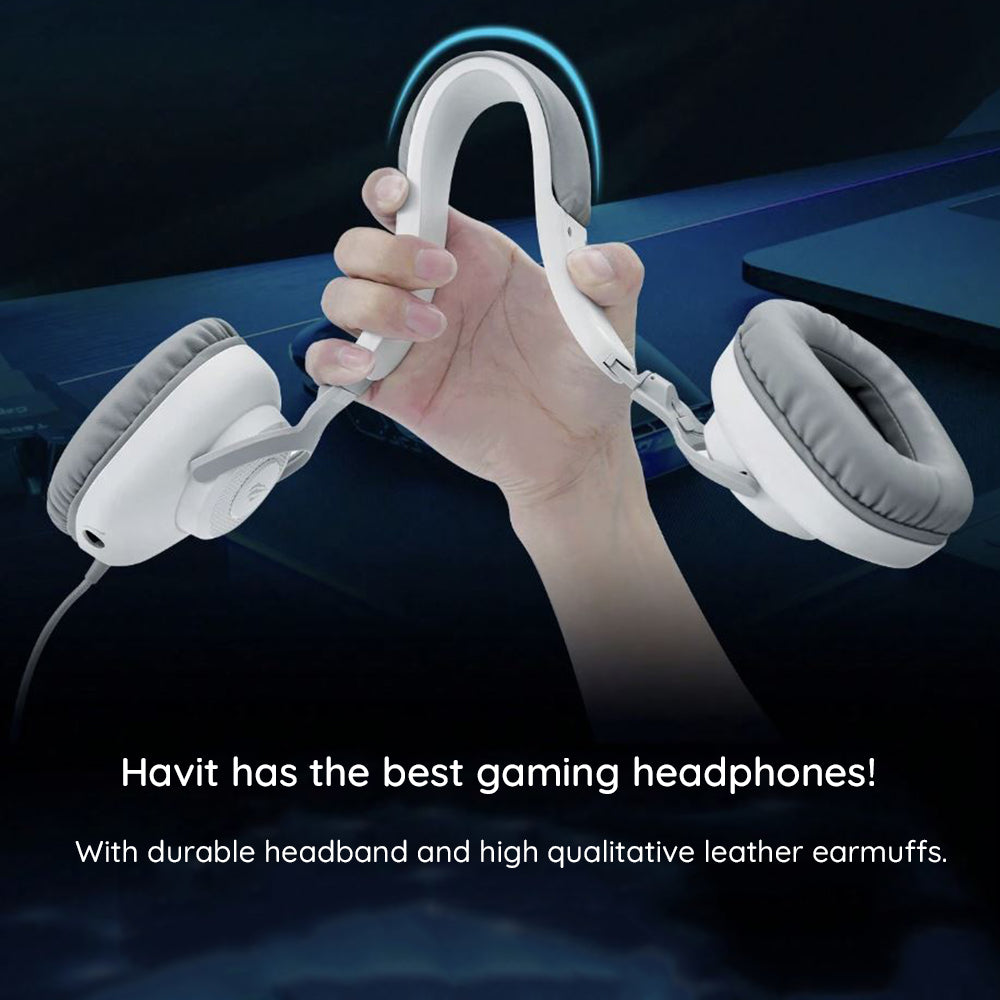 Gaming-hodetelefoner USB HAVIT H2230U, 1.8m, Hvite