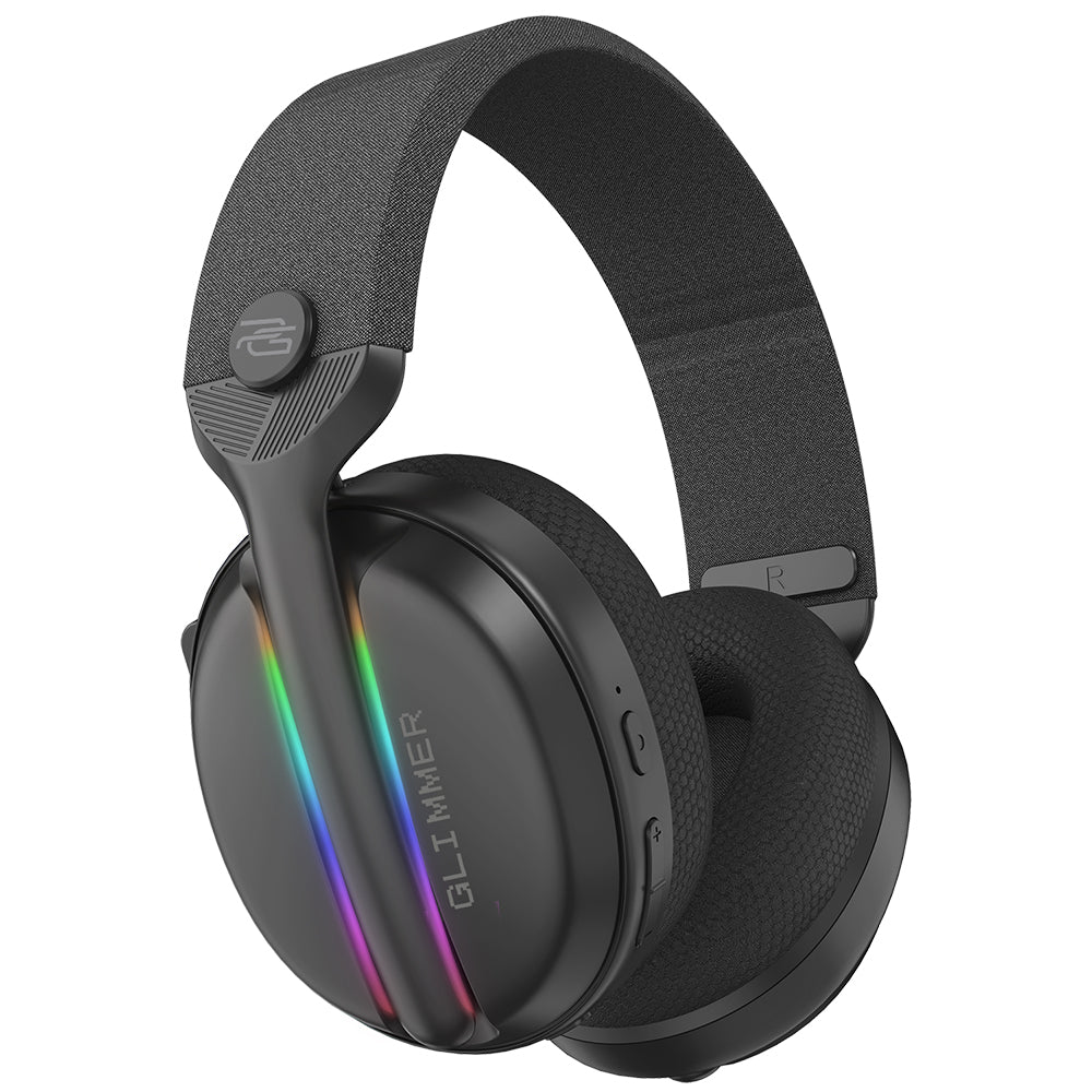 Proove Glimmer trådløse gaming-hodetelefoner, RGB, BT / Wi-Fi / kablet, svarte WHGL00022001