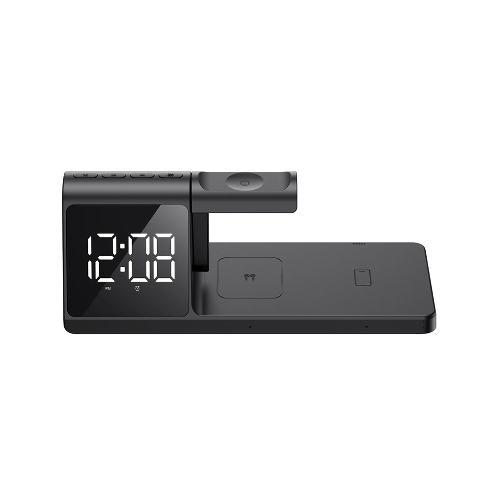 Digital klokke HAVIT W3042 4in1 med trådløs QI-lading, Svart