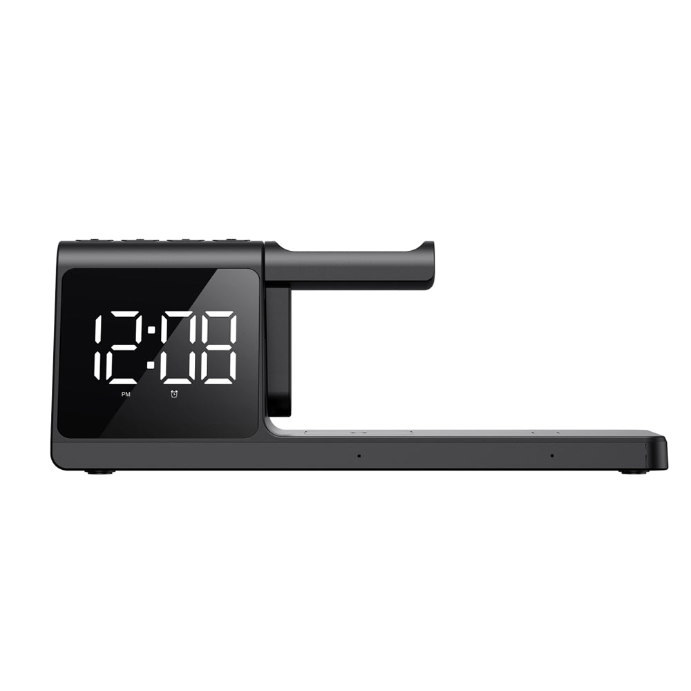 Digital klokke HAVIT W3042 4in1 med trådløs QI-lading, Svart