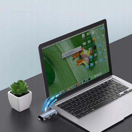 USB / USB-C kortleser Tech-Protect, SD - microSD, Grå