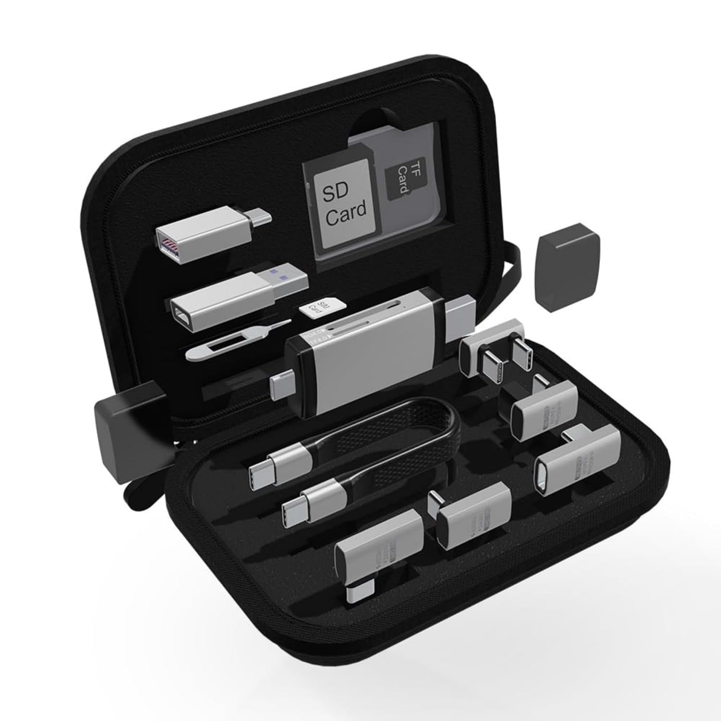 USB / USB-C-kortleser OEM OmniLink Pro-003 Travel, 10i1, Grå