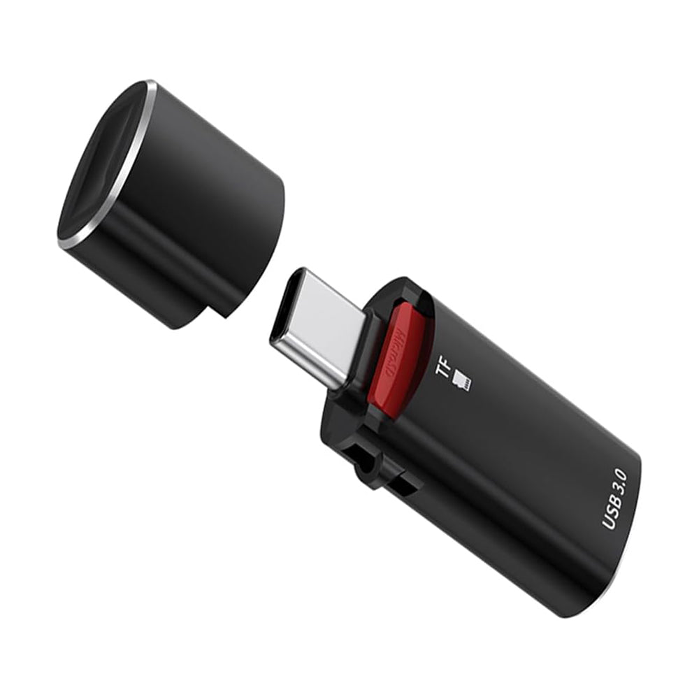 Kortleser USB-C Techsuit AluVoltX, USB-A (OTG) - microSD, Svart