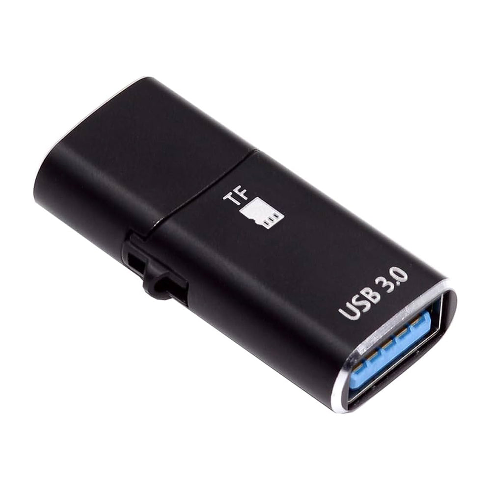 Kortleser USB-C Techsuit AluVoltX, USB-A (OTG) - microSD, Svart