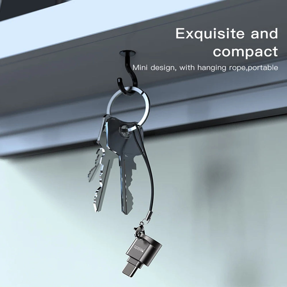 Kortleser USB-C Yesido GS19, microSD, Grå