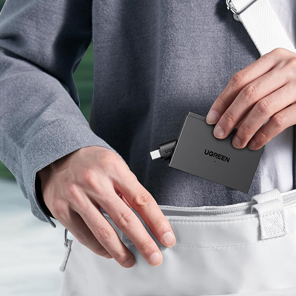 Kortleser USB / USB-C UGREEN CM812 (45167), SD - microSD - 2 x USB-A, Svart