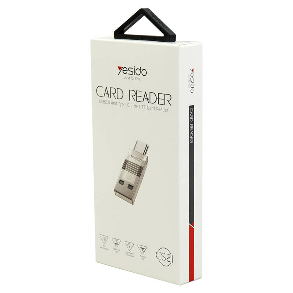 USB / USB-C-kortleser Yesido GS21, microSD, Gjennomsiktig