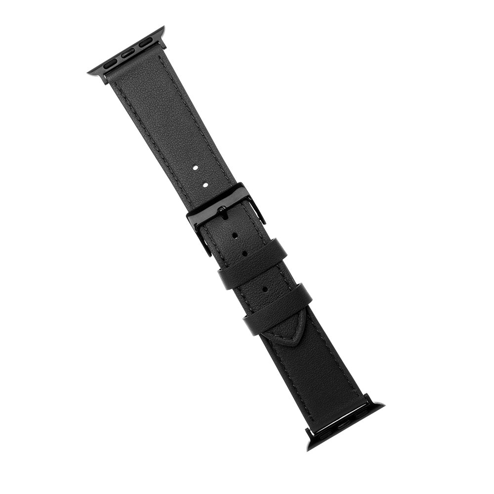 Fixed Leather reim for Apple Watch 42mm / 41mm / 40mm / 38mm Series, Svart