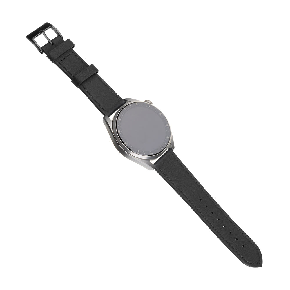 Fixed Leather-reim for Huawei Watch / Xiaomi Watch Series, 22mm, Svart