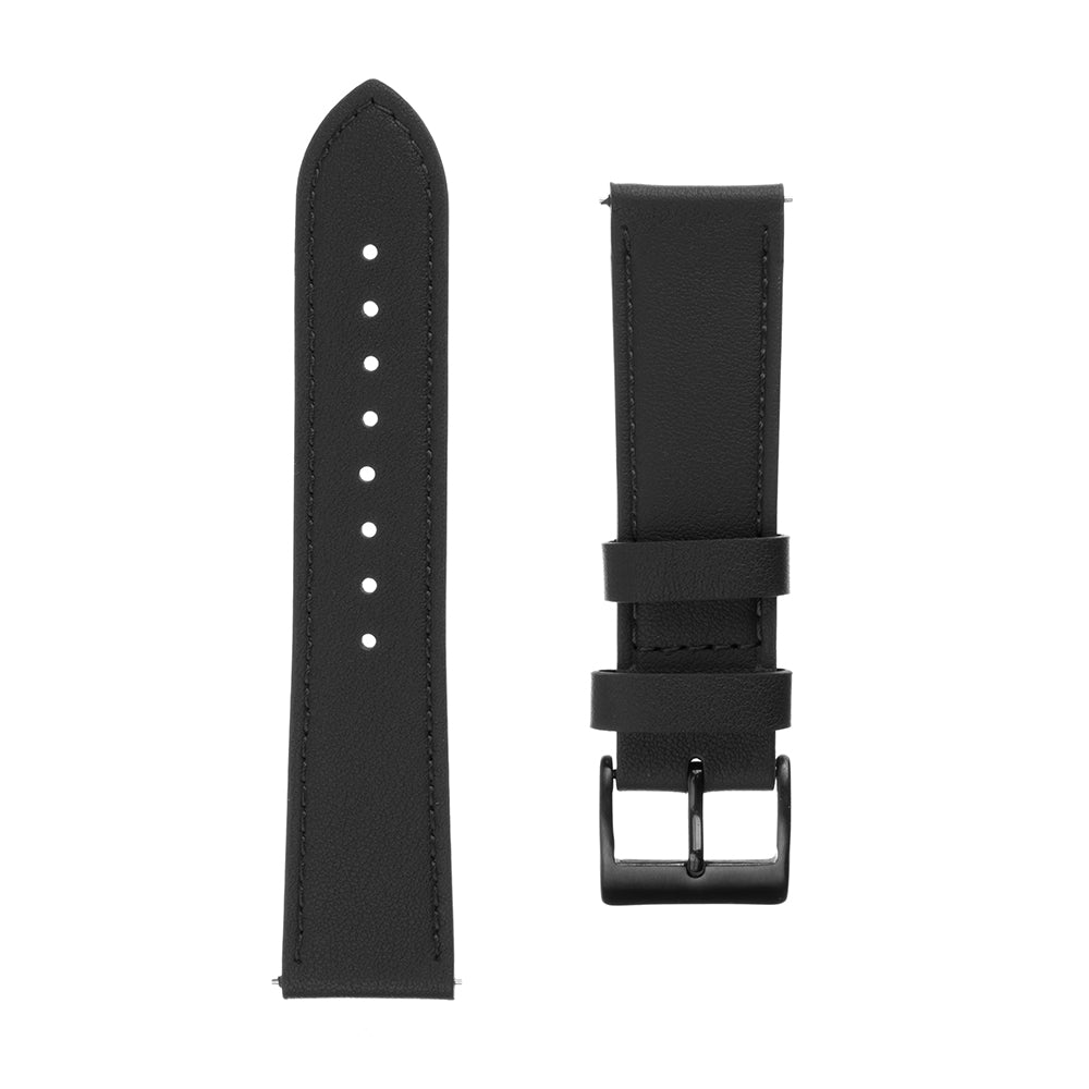 Fixed Leather-reim for Huawei Watch / Xiaomi Watch Series, 22mm, Svart