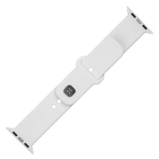 Fixed Silicone Sporty reim for Apple Watch 49mm / 46mm / 45mm / 44mm / 42mm Series, Hvit