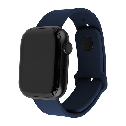 Fixed Silicone Sporty reim for Apple Watch 49mm / 46mm / 45mm / 44mm / 42mm Series, Blå