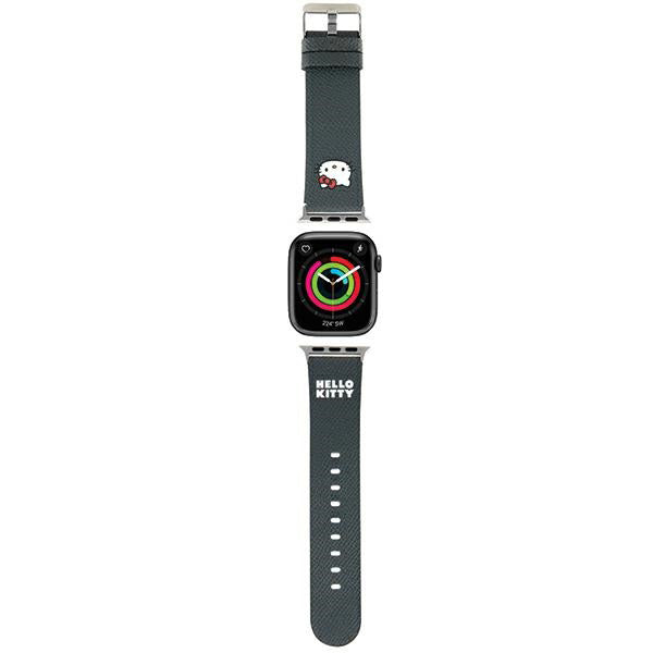 Hello Kitty Leather Kitty Head reim til Apple Watch 42mm / 41mm / 40mm / 38mm Series, Svart