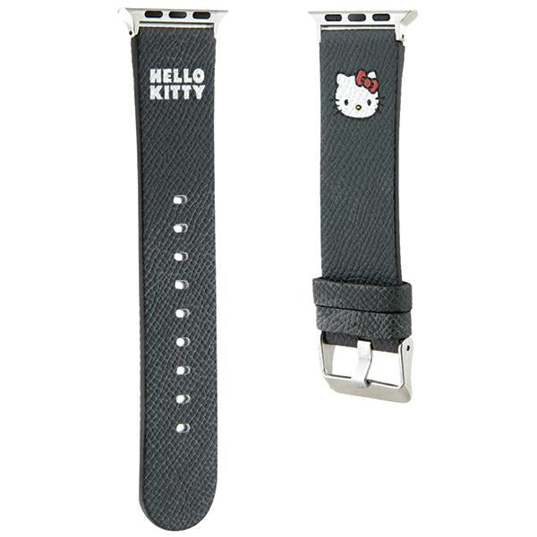 Hello Kitty Leather Kitty Head reim til Apple Watch 42mm / 41mm / 40mm / 38mm Series, Svart