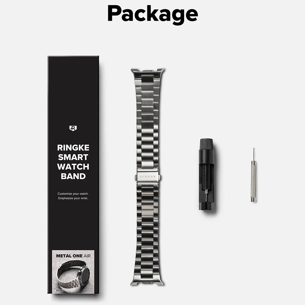 Ringke Metal One Air reim for Samsung Galaxy Watch8 / Watch8 Classic Series, Sølv
