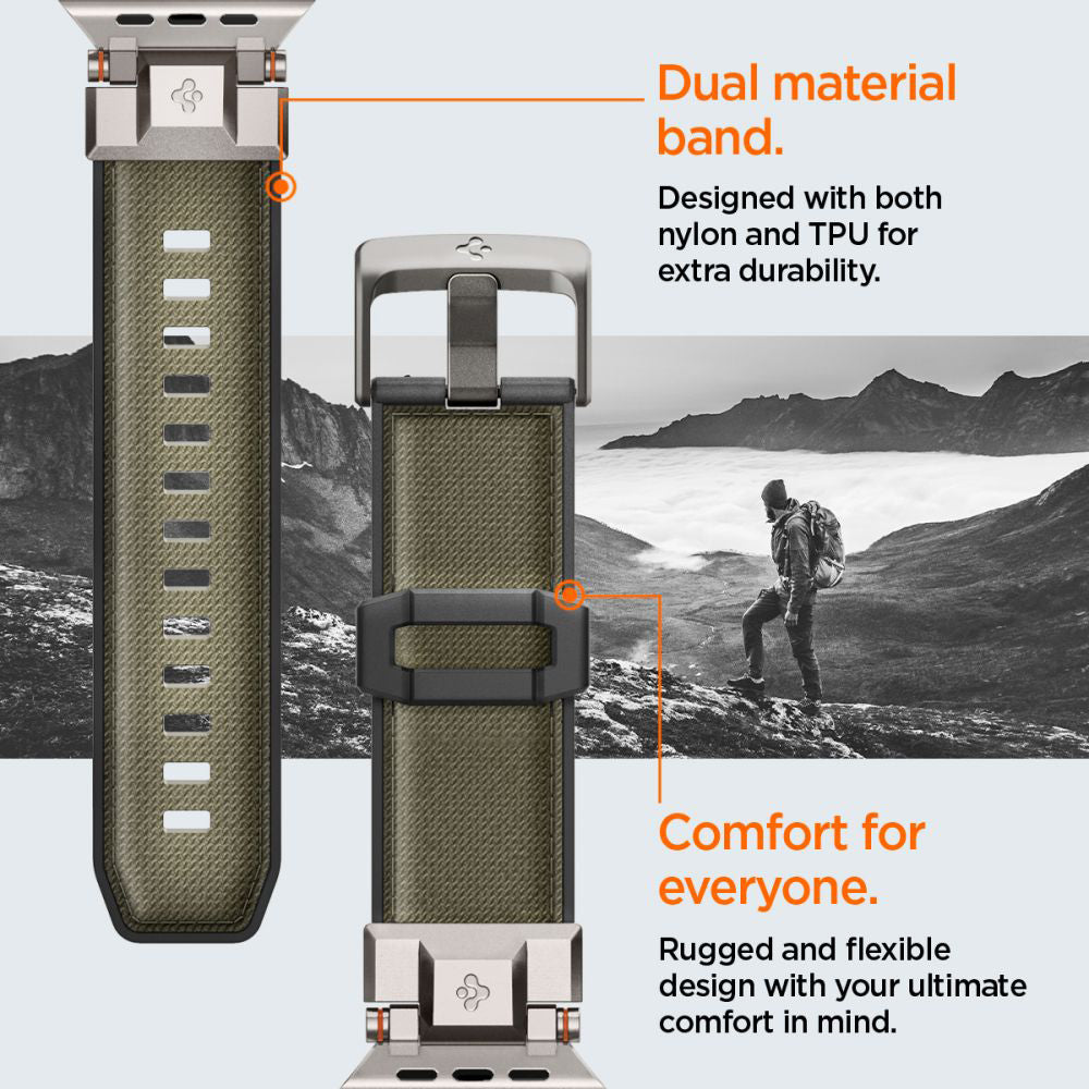 Spigen DuraPro Armor reim for Apple Watch 49mm / 46mm / 45mm / 44mm / 42mm Series, Grønn AMP09102