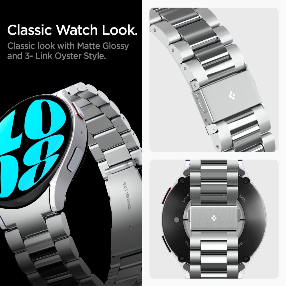 Spigen Modern Fit rem for Samsung Galaxy Watch6 44mm, Sølv AMP06498