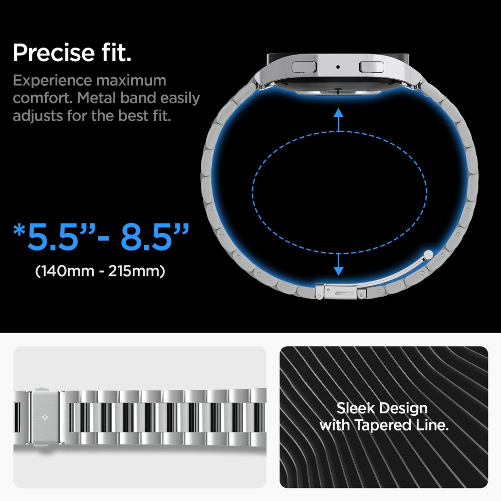 Spigen Modern Fit rem for Samsung Galaxy Watch6 44mm, Sølv AMP06498