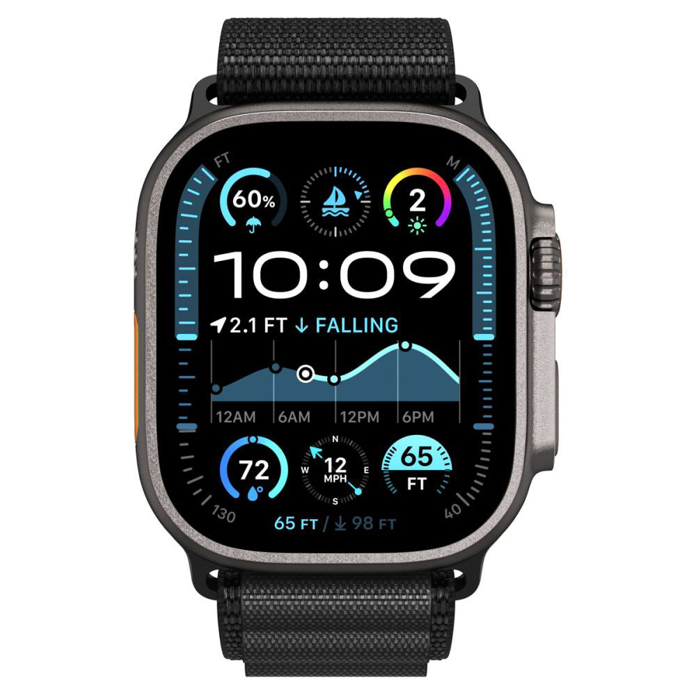 Spigen WBF1 reim for Apple Watch 49mm / 46mm / 45mm / 44mm Series, Svart AMP10144