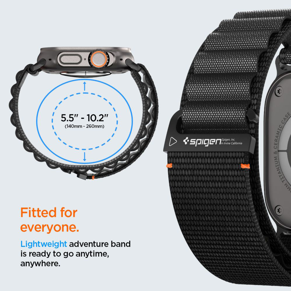 Spigen WBF1 reim for Apple Watch 49mm / 46mm / 45mm / 44mm Series, Svart AMP10144