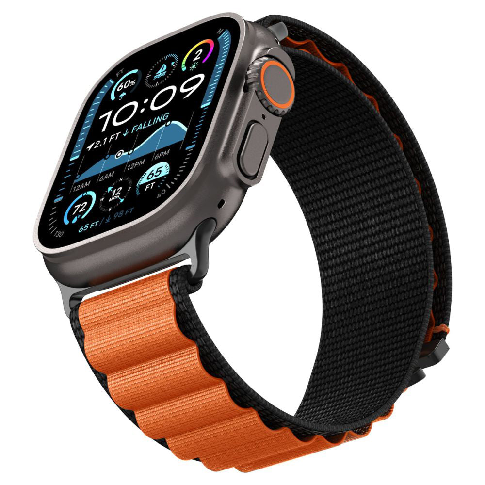 Spigen WBF1 reim for Apple Watch 49mm / 46mm / 45mm / 44mm Series, Svart Oransje AMP10145