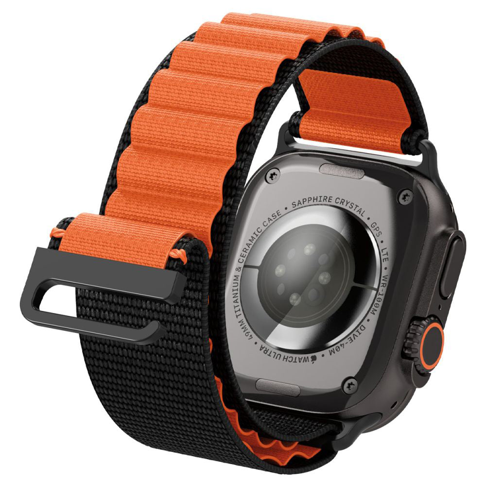 Spigen WBF1 reim for Apple Watch 49mm / 46mm / 45mm / 44mm Series, Svart Oransje AMP10145