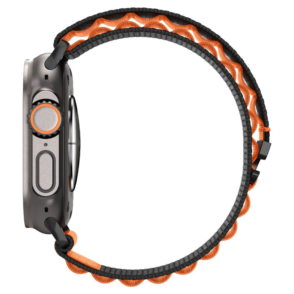 Spigen WBF1 reim for Apple Watch 49mm / 46mm / 45mm / 44mm Series, Svart Oransje AMP10145