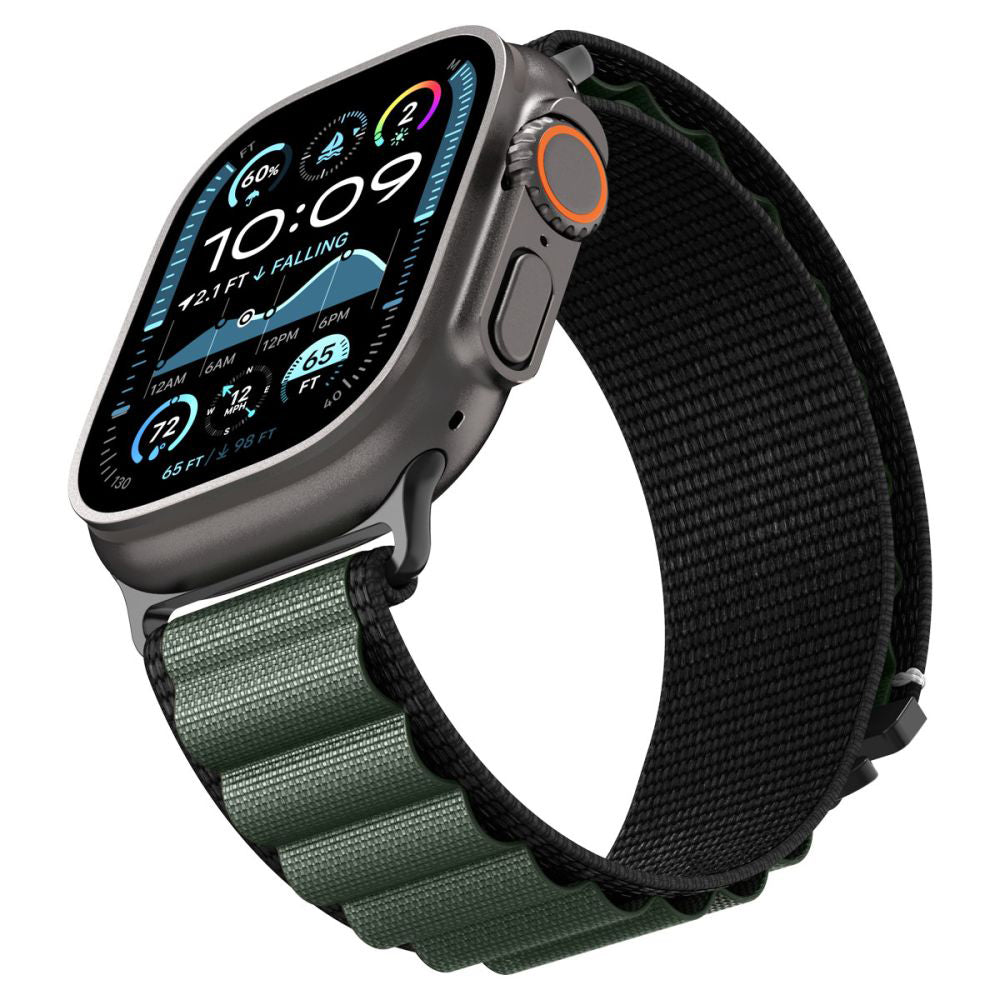 Spigen WBF1 reim for Apple Watch 49mm / 46mm / 45mm / 44mm Series, Svart Grønn AMP10223