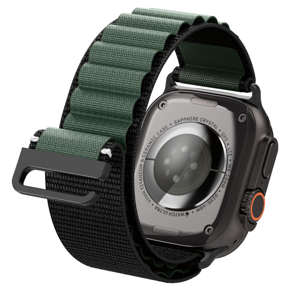 Spigen WBF1 reim for Apple Watch 49mm / 46mm / 45mm / 44mm Series, Svart Grønn AMP10223