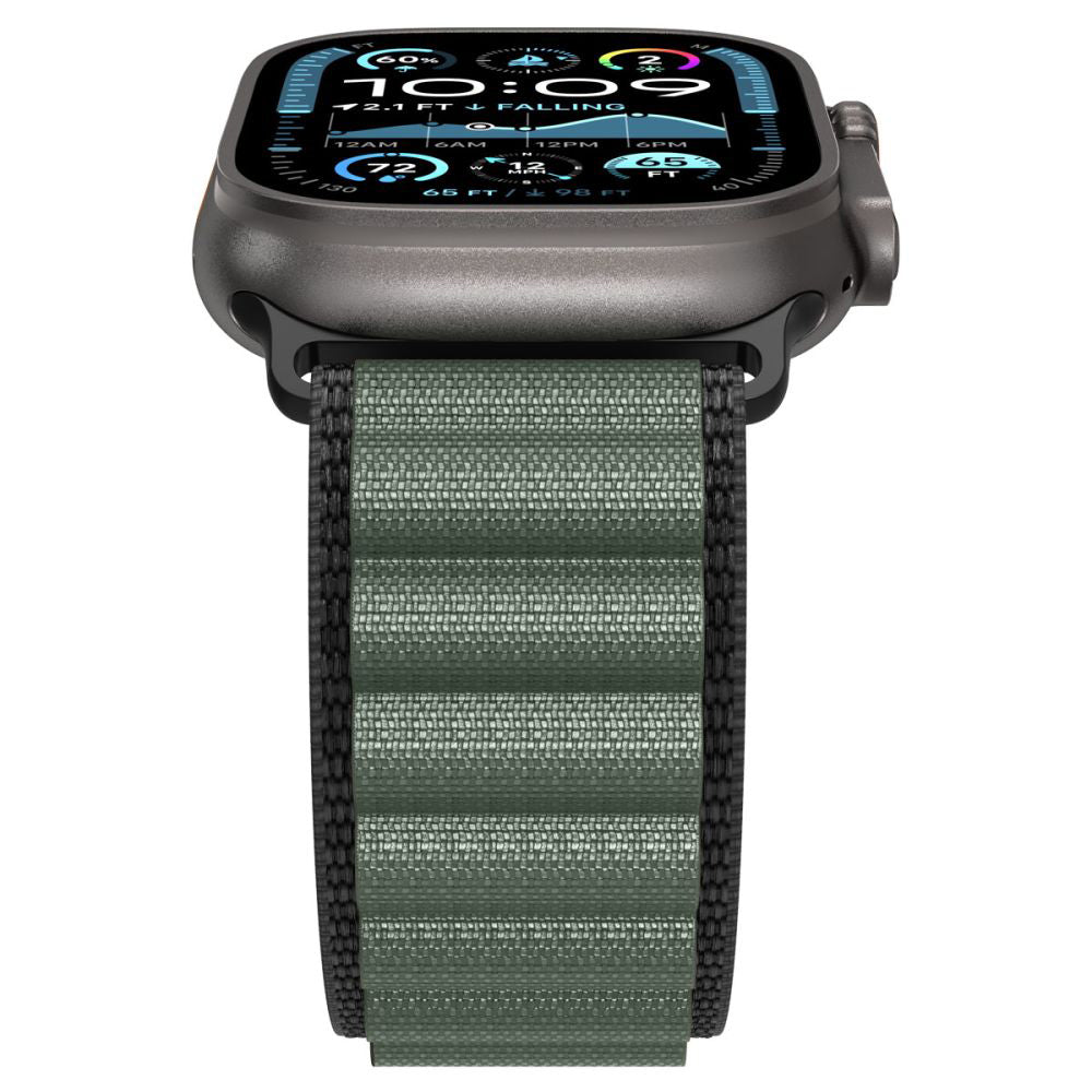 Spigen WBF1 reim for Apple Watch 49mm / 46mm / 45mm / 44mm Series, Svart Grønn AMP10223