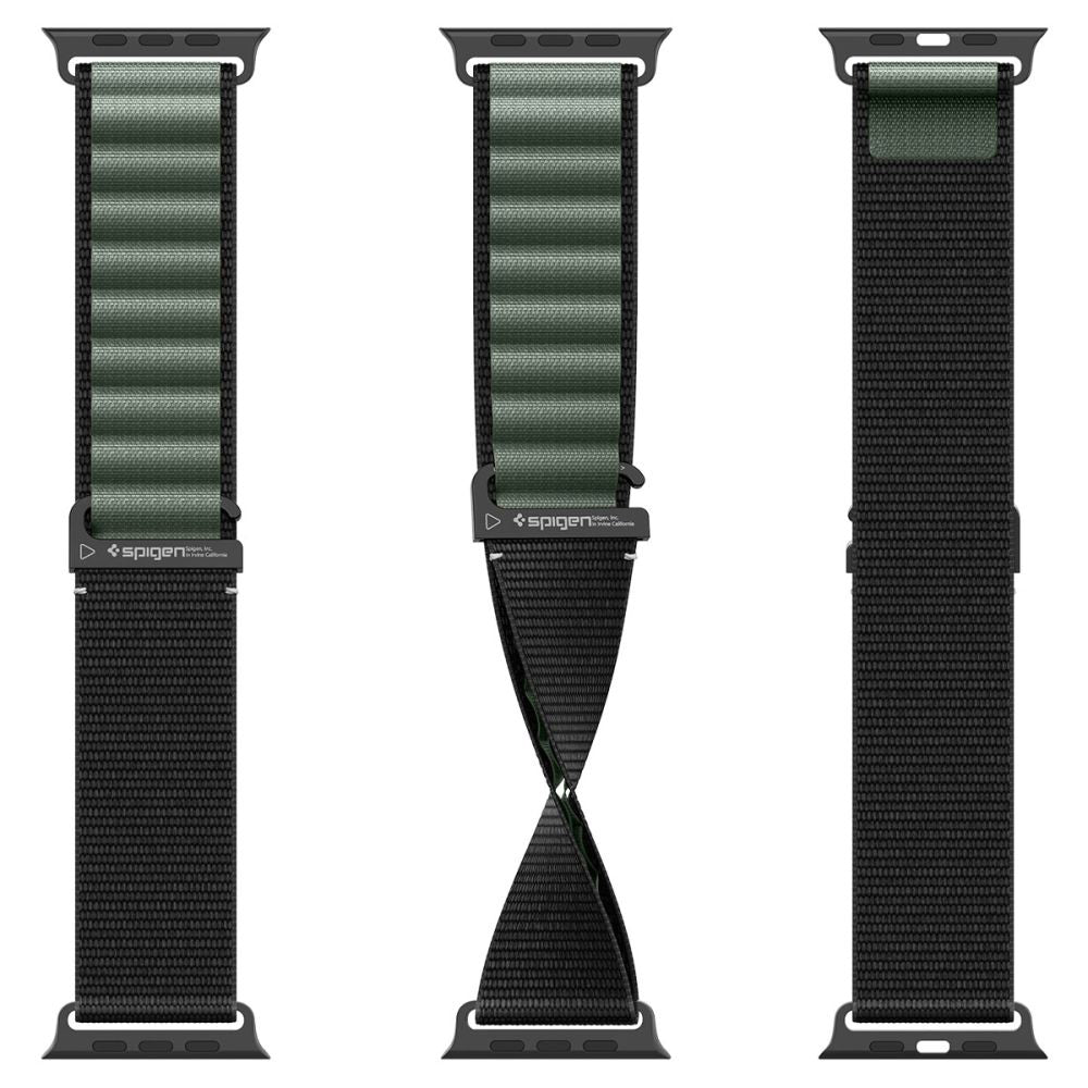Spigen WBF1 reim for Apple Watch 49mm / 46mm / 45mm / 44mm Series, Svart Grønn AMP10223