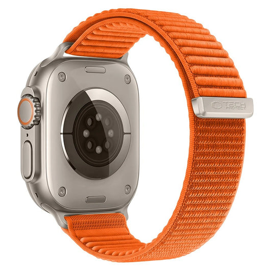 Tech-Protect NylonLoop-rem for Apple Watch 49 mm / 46 mm / 45 mm / 44 mm-serien, oransje