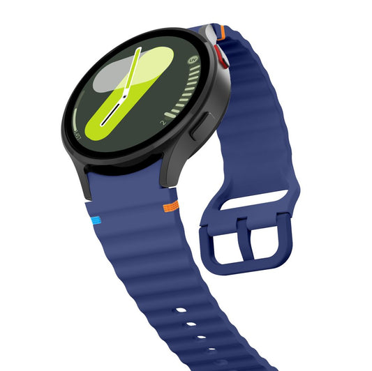 Tech-Protect silikon sportsarmbånd til Samsung Galaxy Watch7 / Watch FE / Watch6 / Watch5 / Watch4-serien, marineblå