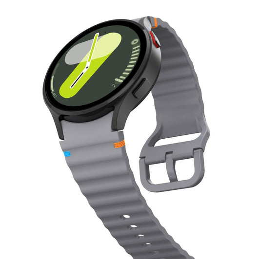 Tech-Protect silikon sportsarmbånd til Samsung Galaxy Watch7 / Watch FE / Watch6 / Watch5 / Watch4-serien, grå