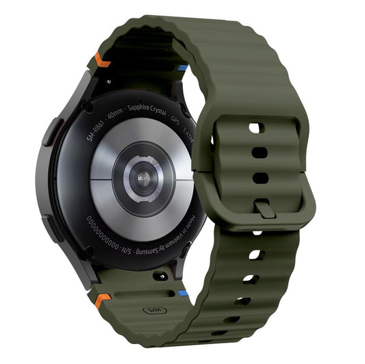 Tech-Protect silikon sportsarmbånd til Samsung Galaxy Watch7 / Watch FE / Watch6 / Watch5 / Watch4-serien, Khaki