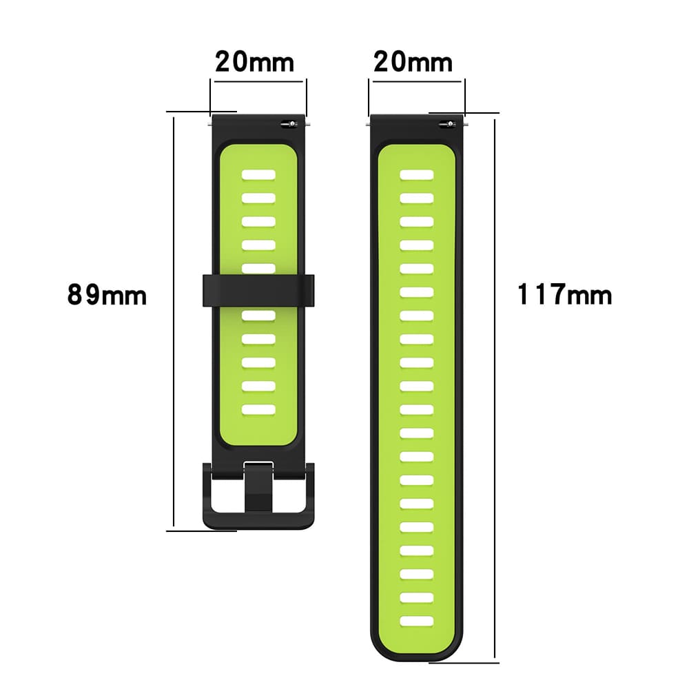Techsuit W002 reim for Samsung Galaxy Watch / Huawei Watch Series, 20mm, Svart