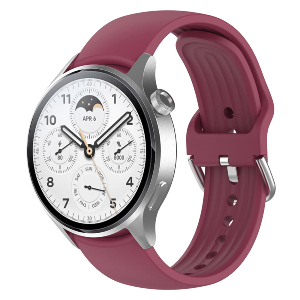 Techsuit W003 reim for Huawei Watch / Xiaomi Watch Series, 22mm, Mørkerød