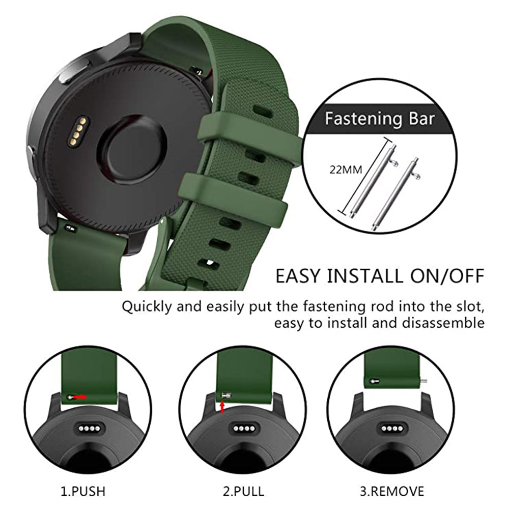 Techsuit W006 reim for Samsung Galaxy Watch / Huawei Watch Series, 22mm, Grønn