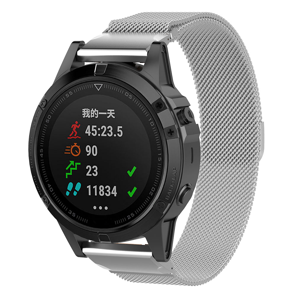 Techsuit W009 reim for Garmin Instinct / Approach / Fenix Watch Series, 20mm, Sølv