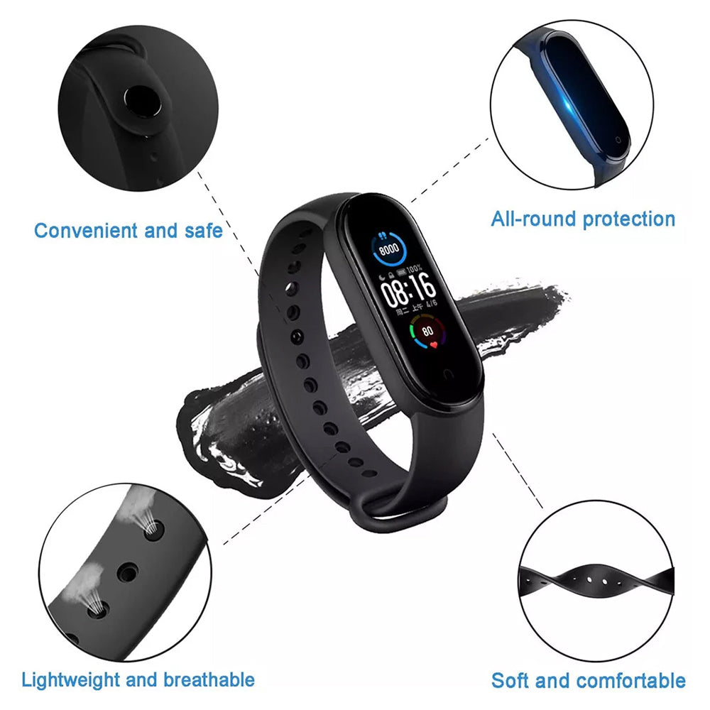 Techsuit W013 reim for Xiaomi Band / Amazfit Band Series, Svart